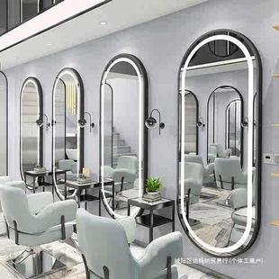 Trendy Internet-Famous Salon Hairdressing Mirror Table, Hair Salon Exclusive Haircut, Dyeing, and Perming Single-Sided Wall-Mounted Led Light, Simple Design