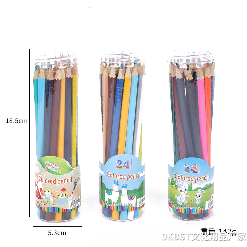 Set de lápices de colores con mariposa azul, 12/18/24/36 tonos, lápices oleosos para dibujo infantil y escolar