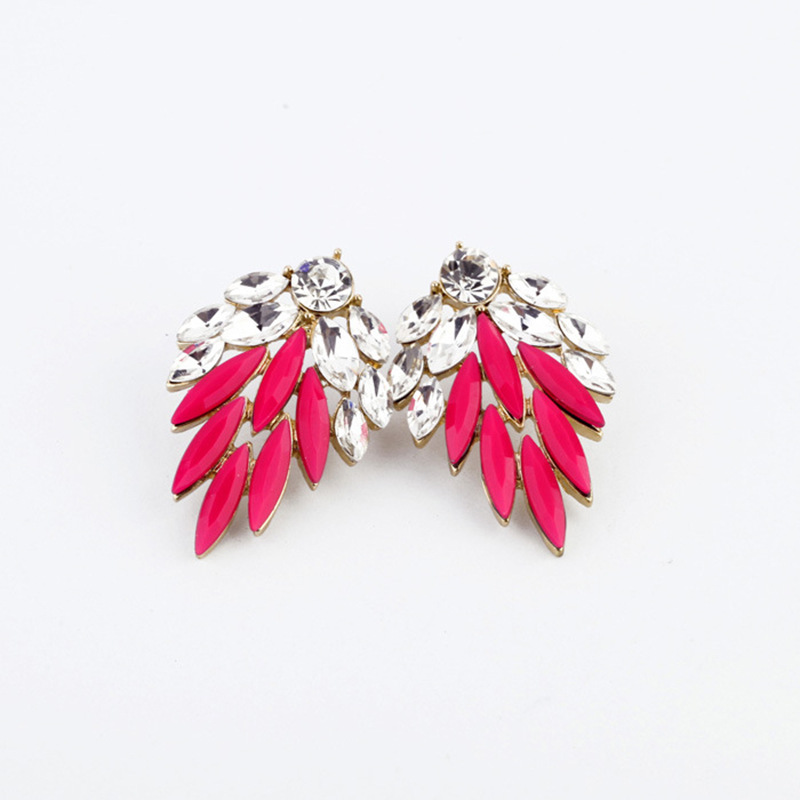 Fashion Vintage Color Flower Crystal Gem Earrings Wholesale Nihaojewelry display picture 7