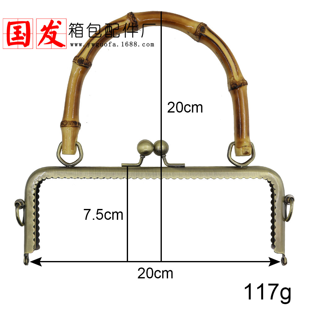 Agujero de tornillo 20CM cuadrado sin agujeros de encaje brillante oro mano de bambú oro mano de bambú