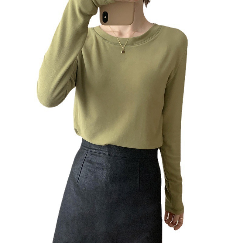 DeRong Bottoming Shirt 여성 가을, 겨울 2025 새로운 한국 스타일 내부 착용 서양식 패션 슬림 슬림 긴팔 여성 Ins Trend