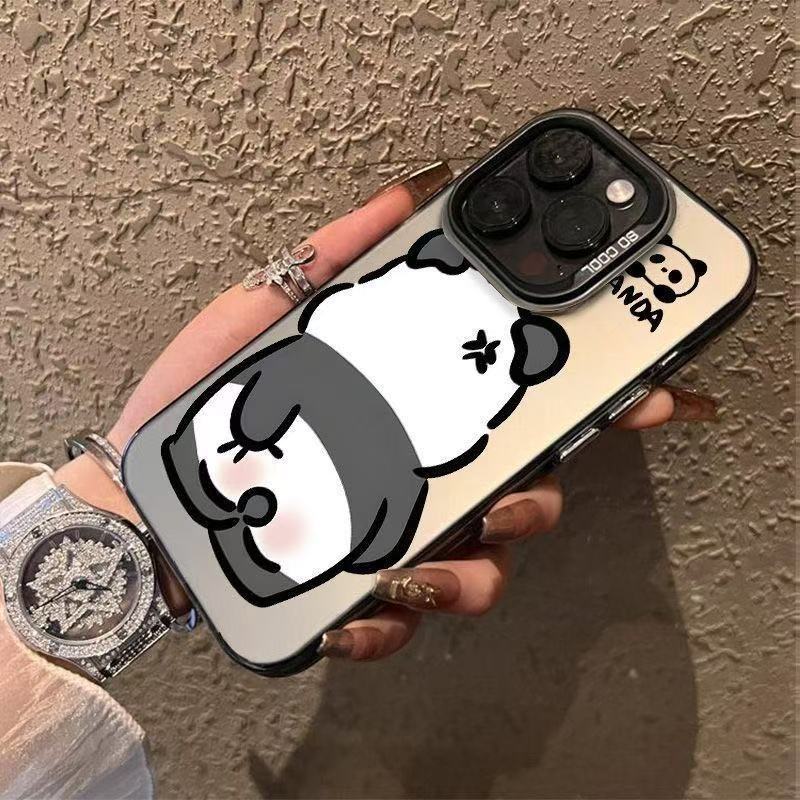 El nuevo lindo panda para iPhone 16 funda para teléfono móvil Apple 15promax/14 anti-caída 13pro/12/11