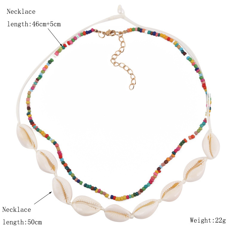 Bohemian Handmade Beads Shell Multilayer Necklace display picture 2