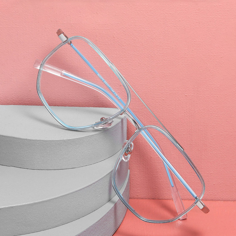 Little Red Riding Book Explosions 2070 Double Beam Pilot Glasses Frame Big Face for Men