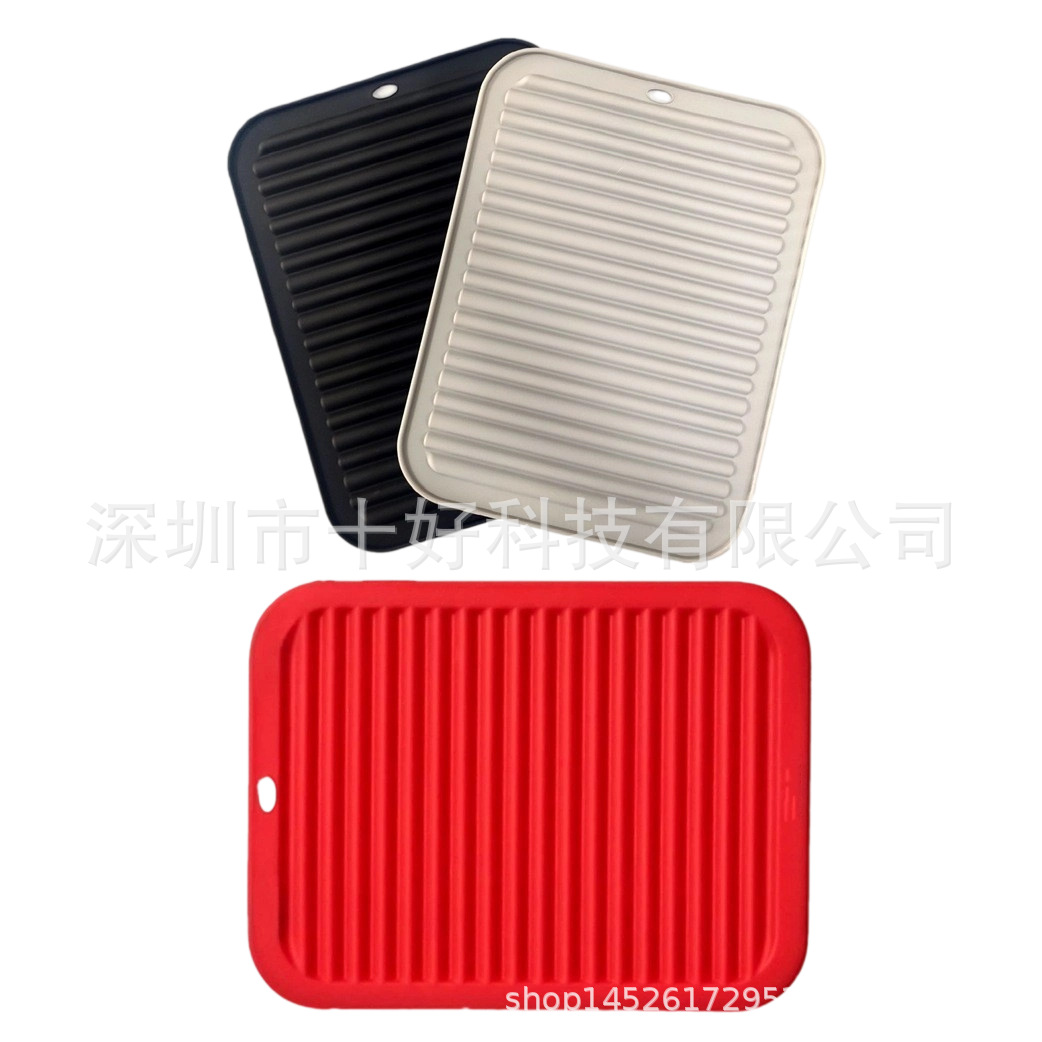 波浪纹干燥耐热桌垫沥水托盘防滑厨房餐具保护垫可折叠收纳