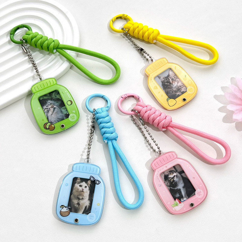 New 1.0inch Photo Frame Keychain Idol Photo Storage Card Holder Pendant Acrylic Slide Accessory in Stock