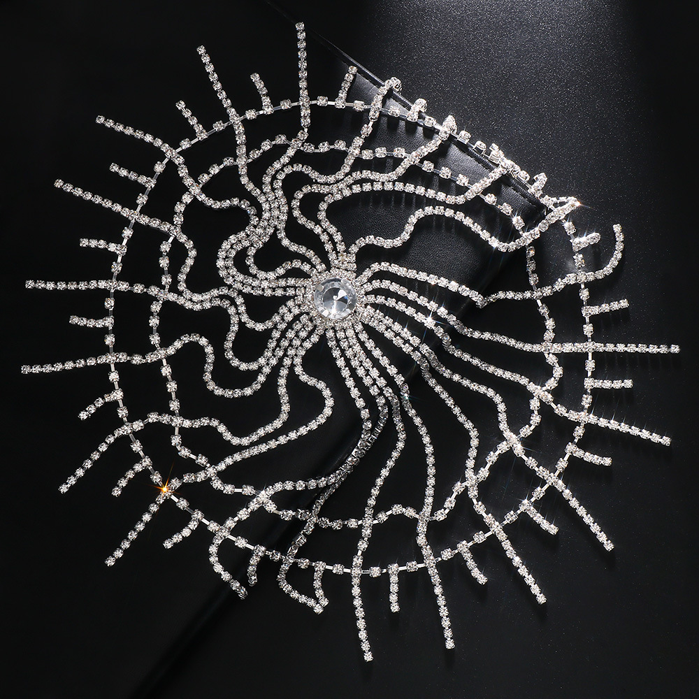 Borla de moda transfronteriza Cadena de pelo personalidad femenina rhinestone brillante borla irregular Accesorios para el cabello tocado Cadena de pelo