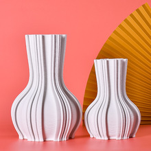 3D打印现代简约花瓶摆件客厅插花家居装饰品陶瓷创意电视柜花器