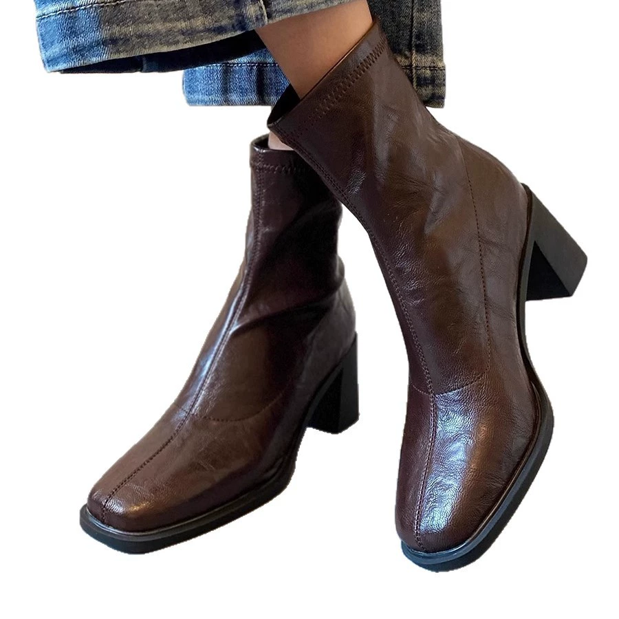 Martens, retro elastic low boots, genuine leather