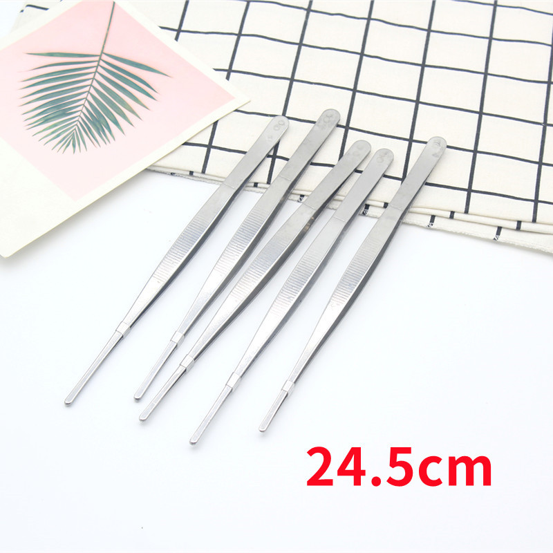 不锈钢镊子 厂家供应爬宠喂食夹子 加厚防滑圆头抓蝎子夹子