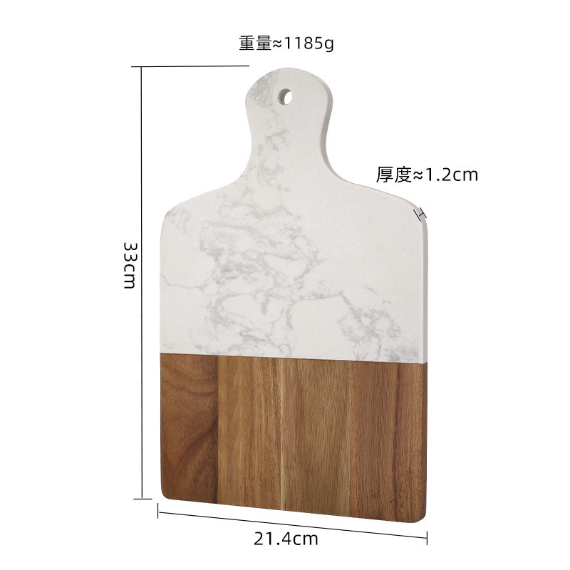 Tabla para Cortar de Mármol y Madera Doble Cara y Portátil para Queso y Cocina image 5