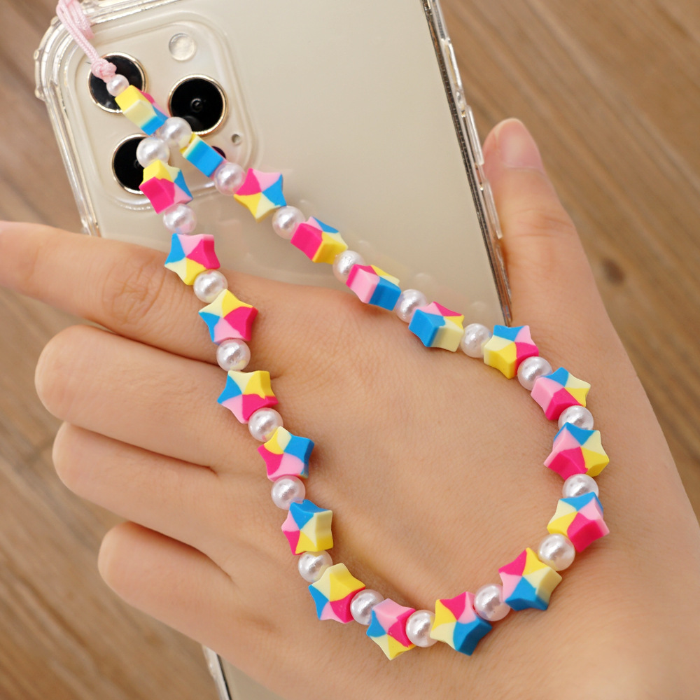 ethnic small daisy pearl beaded mobile phone chainpicture31