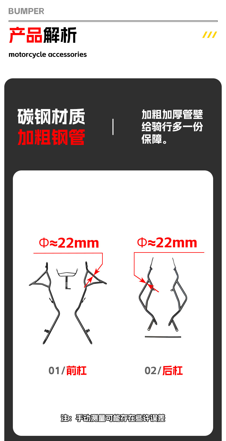 Suitable for Wuyang Honda Nwg150 Bumper Anti-Fall Front and Rear Bumper Fully Surrounded Scooter Bumper Modification Accessories