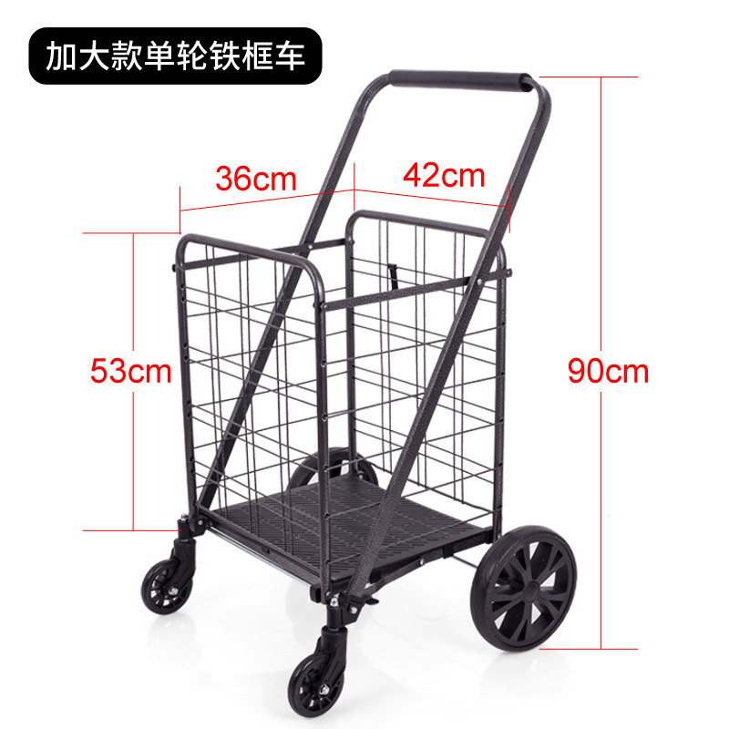 Pintura en aerosol plegable carrito de compras hierro hogar portátil doble cesta carrito de compras supermercado de gran capacidad carro al por mayor
