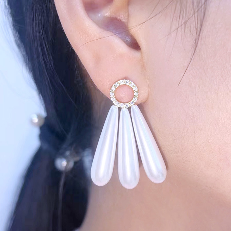 Red fashionable festive copper earrings