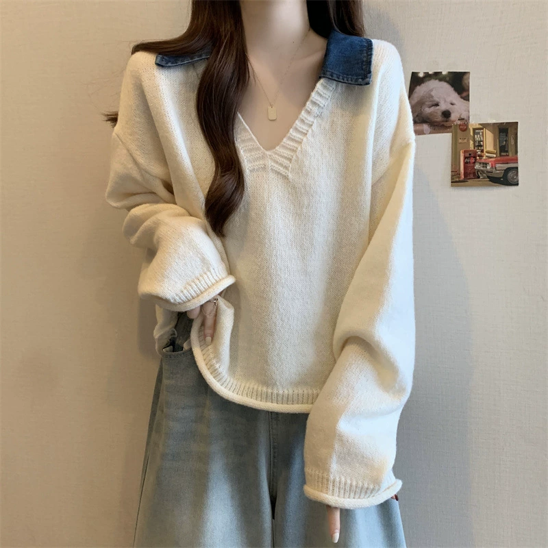 Sexy autumn sweater, denim knitted set, plus size