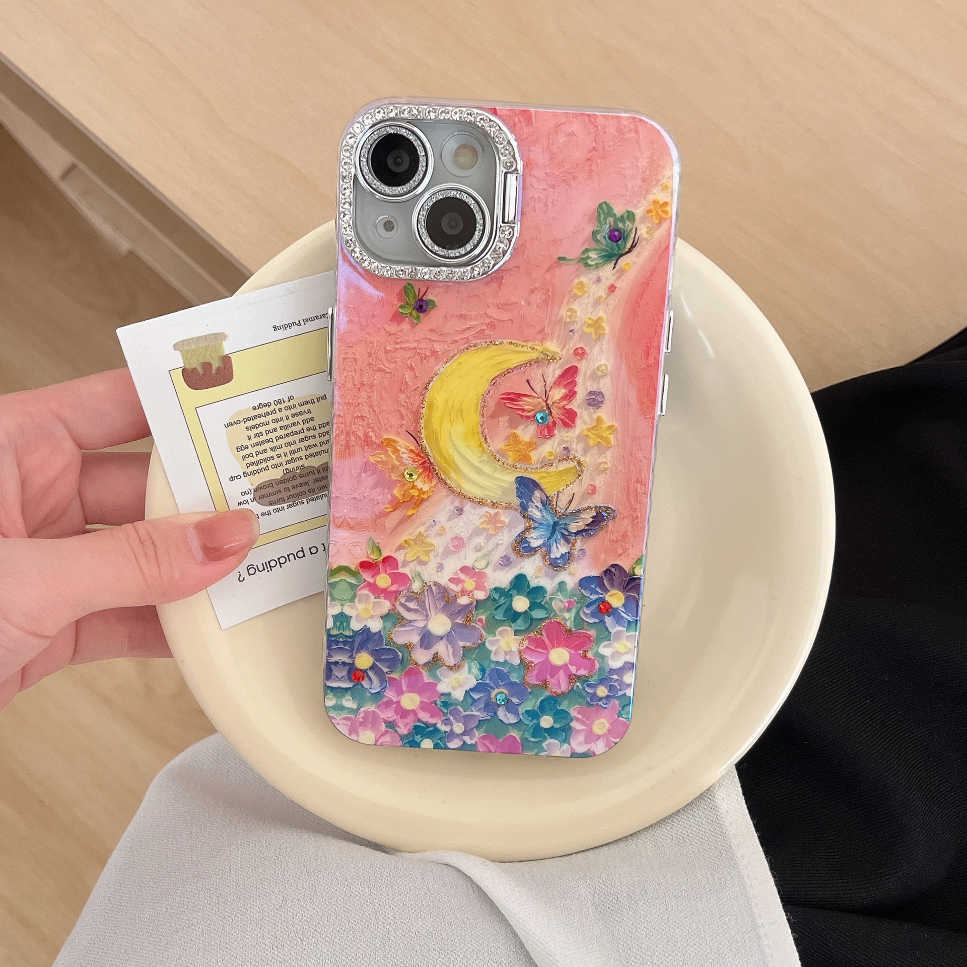 Flor de mariposa de montaña de alto valor ins para iPhone 15/16ProMax funda para teléfono móvil Apple 14 Blu-ray 16