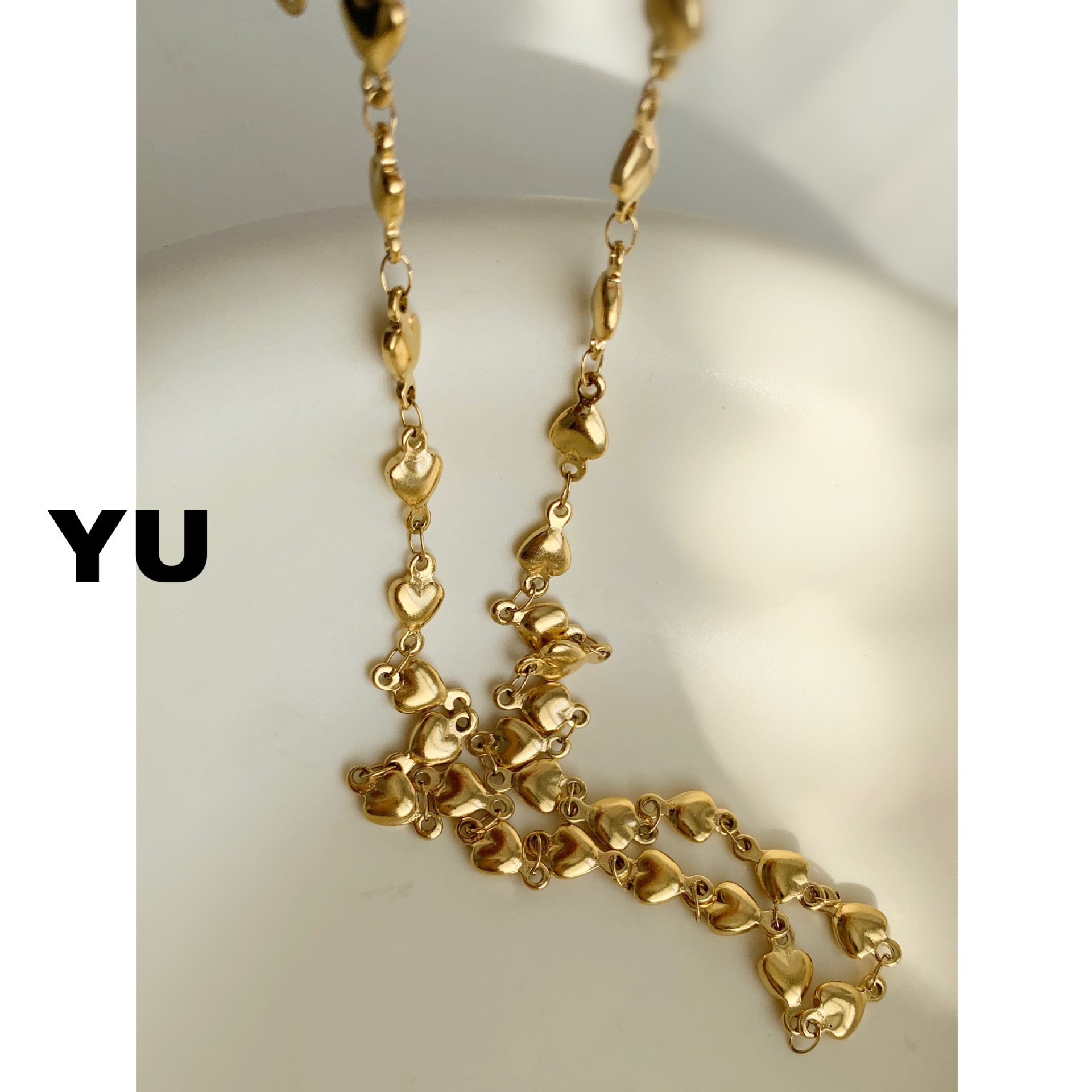 5g Weight Bracelets, Necklace Classification 1 Piece Quantity Daily Occasion Titanium Steel Material Heart Shape Pattern Women's Gender Plating Design Simple Style Style Titanium Steel Simple Style Heart Shape Plating Bracelets Necklace 9