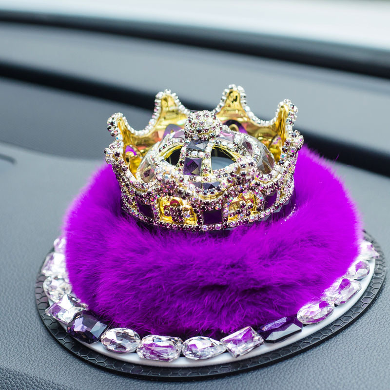 Corona de diamantes, asiento de perfume de coche, decoración de coche, piel de conejo perezoso, decoración de coche, aromaterapia de coche, fresca y duradera