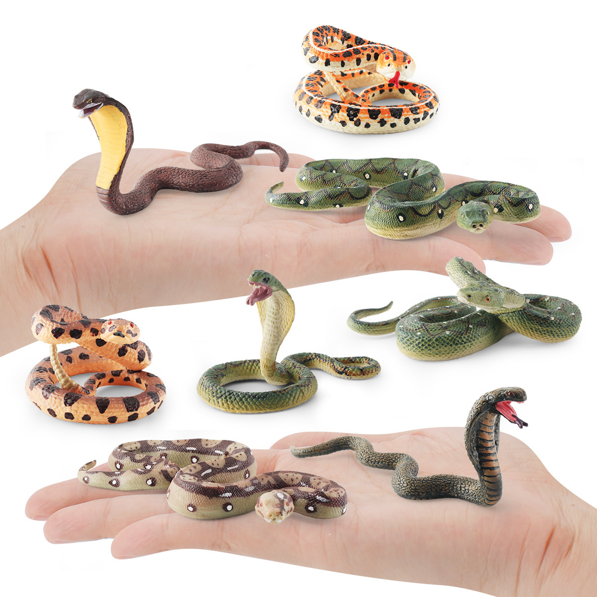 Transfronterizo de simulación anfibios reptiles Python modelo de serpientes de cascabel Cobra truco estático adornos de decoración de escritorio