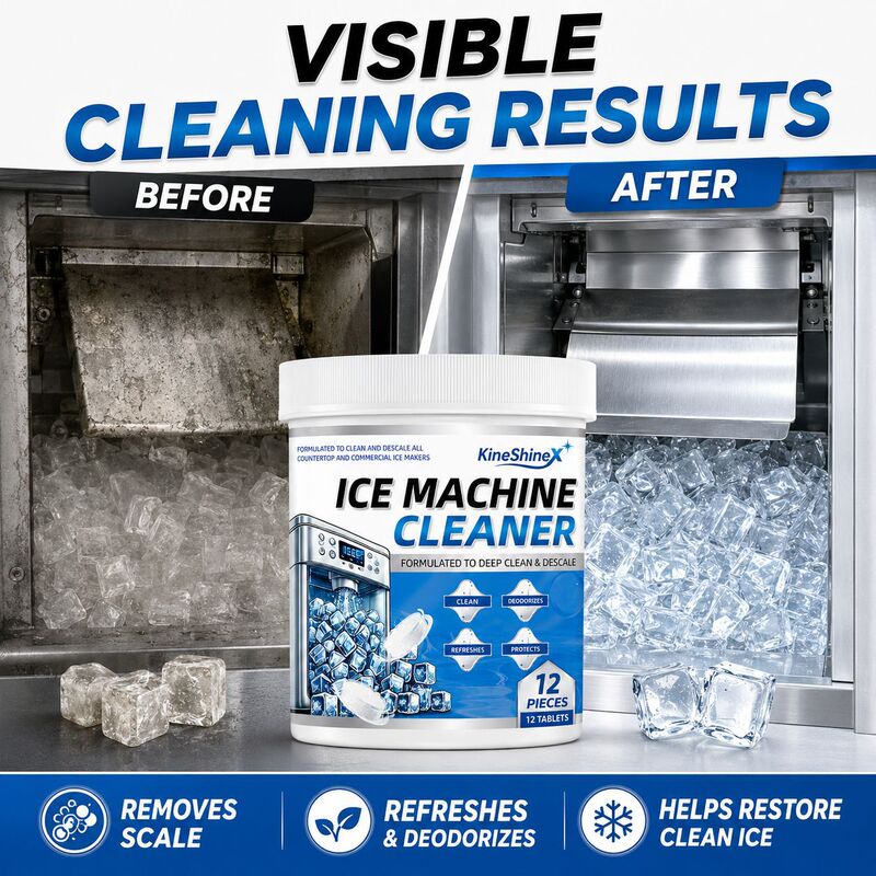 Kineshinex Ice Machine Cleaning Tablets Ice Machine De-Icing, Descaling, Deodorizing and Scale Cleaning Agent Desktop Commercial Ice Making Machine Kineshinex Ice Machine Cleaning Tablets Ice Machine De-Icing, Descaling, Deodorizing and Scale Cleaning Agent Desktop Commercial Ice Making Machine