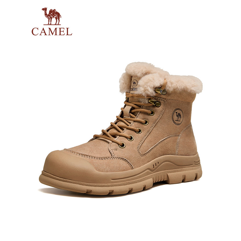 骆驼户外雪地靴2025冬季马丁靴男登山靴防寒防水加绒保暖棉鞋女鞋