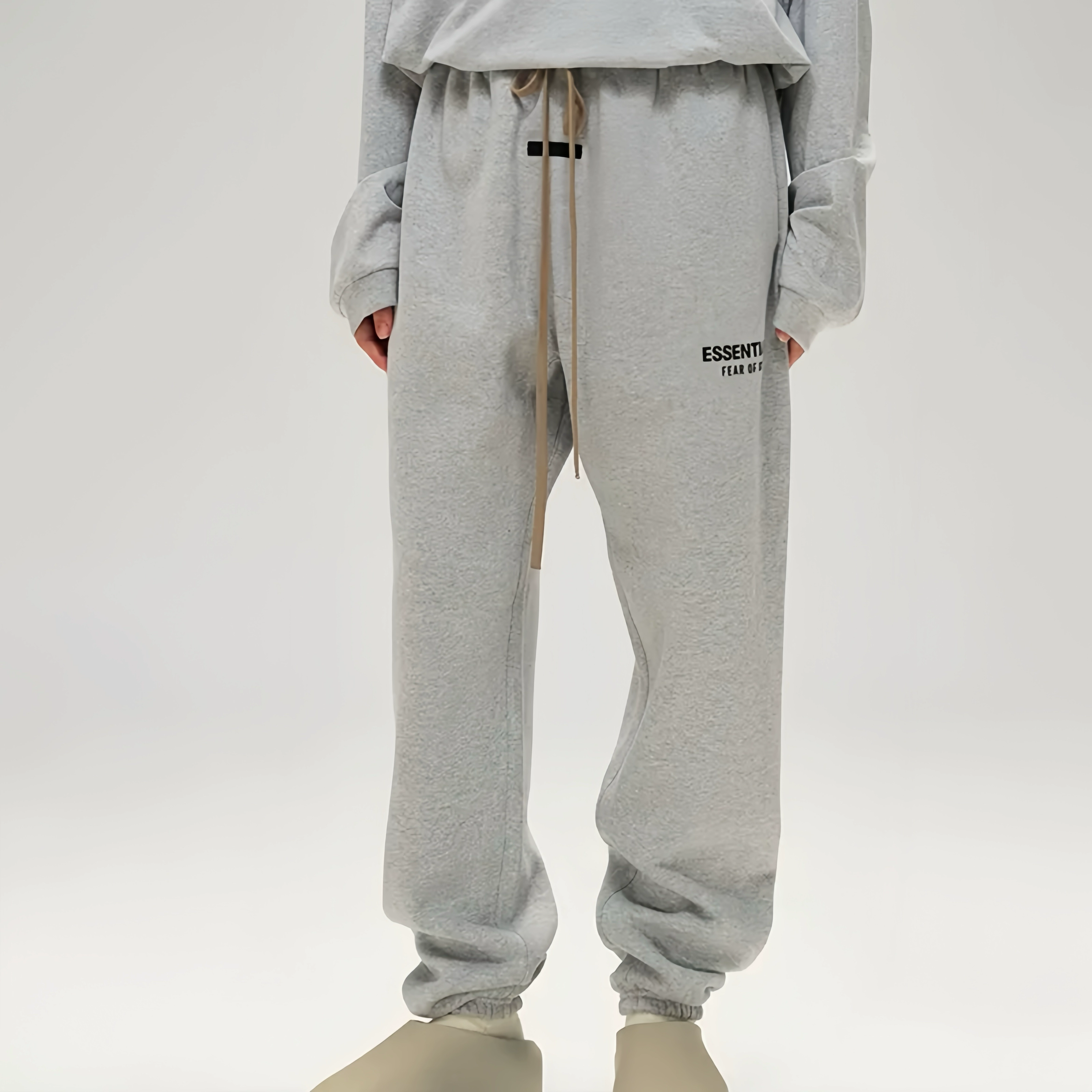 Спортивные брюки ESSENTIALS HHH в стиле casual, осенне-зимние, свободного кроя, на флисовой подкладке, для мужчин и женщин.