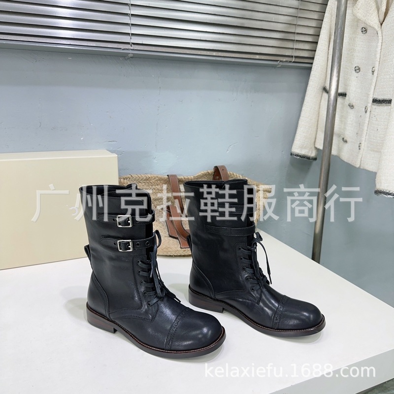 小众2025秋冬新款复古流苏搭扣孟克鞋巴洛克雕花小皮靴马丁靴短靴|undefined