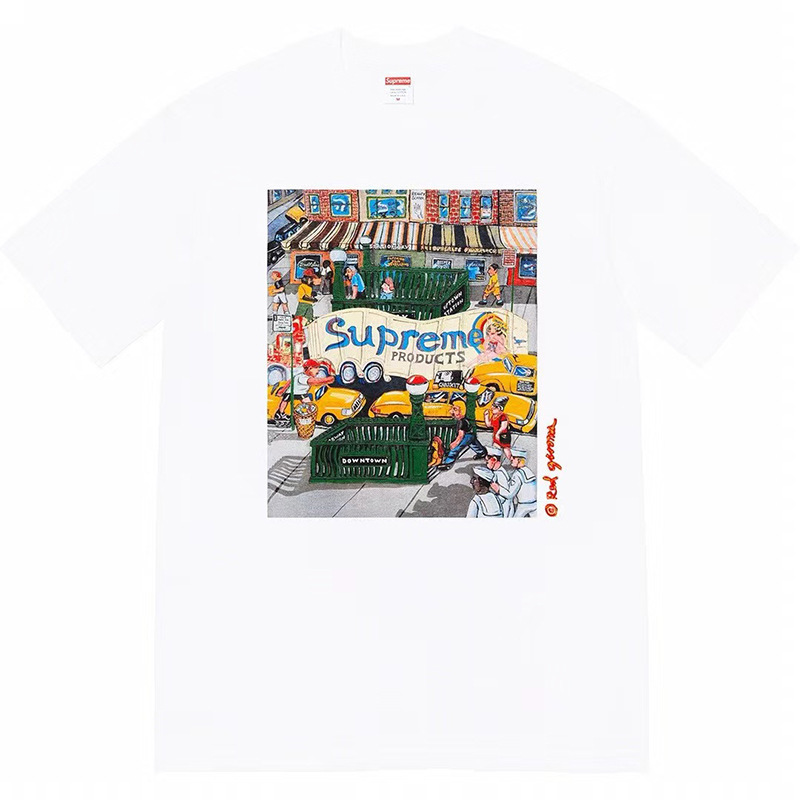 新しいアメリカのトレンディなストリートブランドミラノクロススモーククラシックユニセックスルーズで多用途なレターTシャツ|undefined