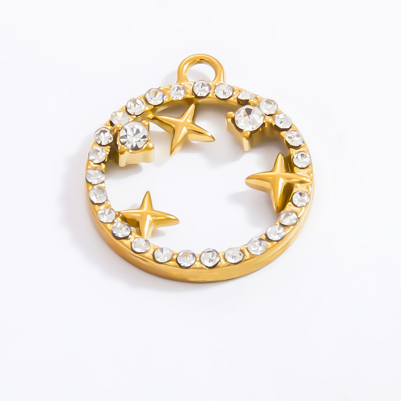 クロスボーダーステンレス鋼ジュエリーアクセサリー 18 k ゴールド手作り DIY 悪魔の目ペンダントニッチ色保持アクセサリー女性のための|undefined