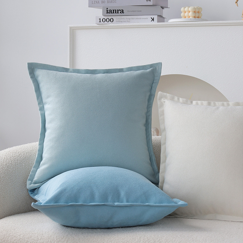 Azul estilo nórdico almohada sofá simple almohada sala de estar sensación de alta calidad almohada hotel decoración suave