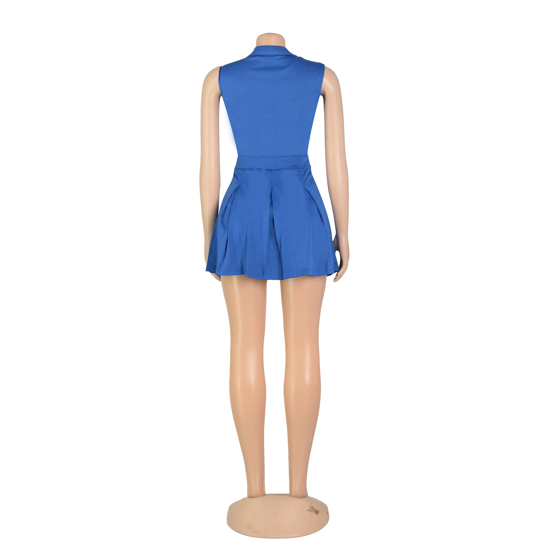 Women Clothing Short Skirt Two Piece Sleeveless Vest Suit Summer Polo Shirt