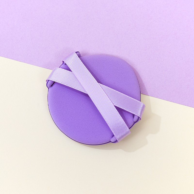 Personalizada doble cinta polvo no comer polvo q bala seca y húmeda doble uso marshmallow triangular esponja impresión logotipo forma