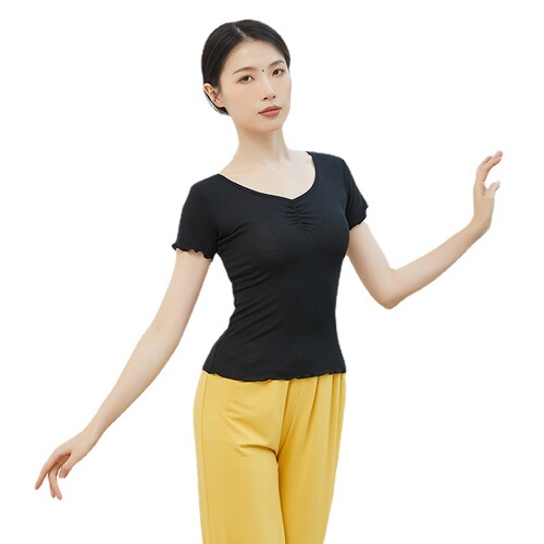 Dance clothing for adult women modern dance ballet practice clothing short-sleeved body art test slim long-sleeved training clothing top