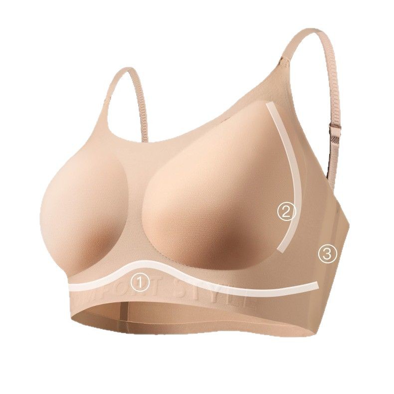 Afortunadamente, la base líquida sin costuras de estilo explosivo, la ropa interior invisible, el tono de piel especial femenino, sin anillos de acero, se reúne, sujetador impermeable cómodo para vestirse