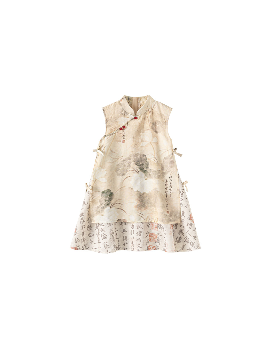 Yoobao ropa infantil niñas falda de estilo nacional de verano 2025 niños nuevos vestidos chinos vestidos de verano chino falda cheongsam