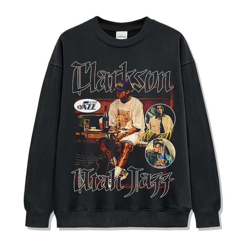 Transfronterizo Clarkson Clarkson camiseta de estrella retro estadounidense de manga corta con estampado