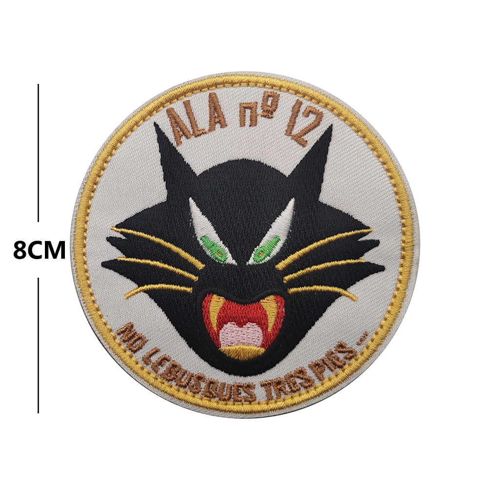 Bordado de suministro de comercio electrónico transfronterizo brazalete español España etiqueta de tela parche bordado sello moral de velcro