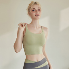 秋冬熱銷運動內衣女馬甲線跑步聚攏防震一體式健身瑜伽服背心