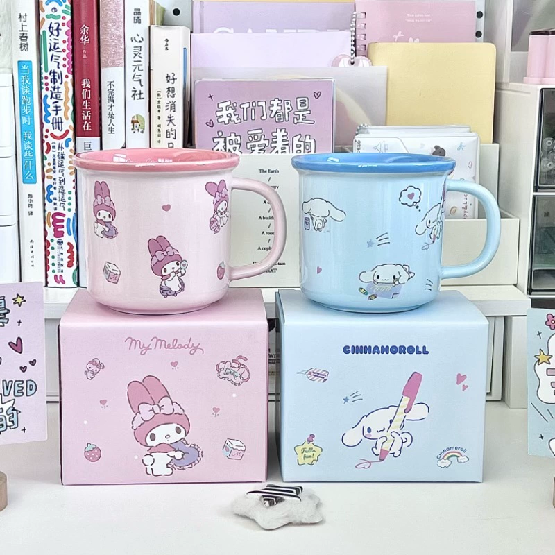 Керамическая кружка Sanrio для воды для девочек с привлекательным внешним видом и симпатичная детская кружка для дома, чашка для кофе и молока, подарок на день рождения