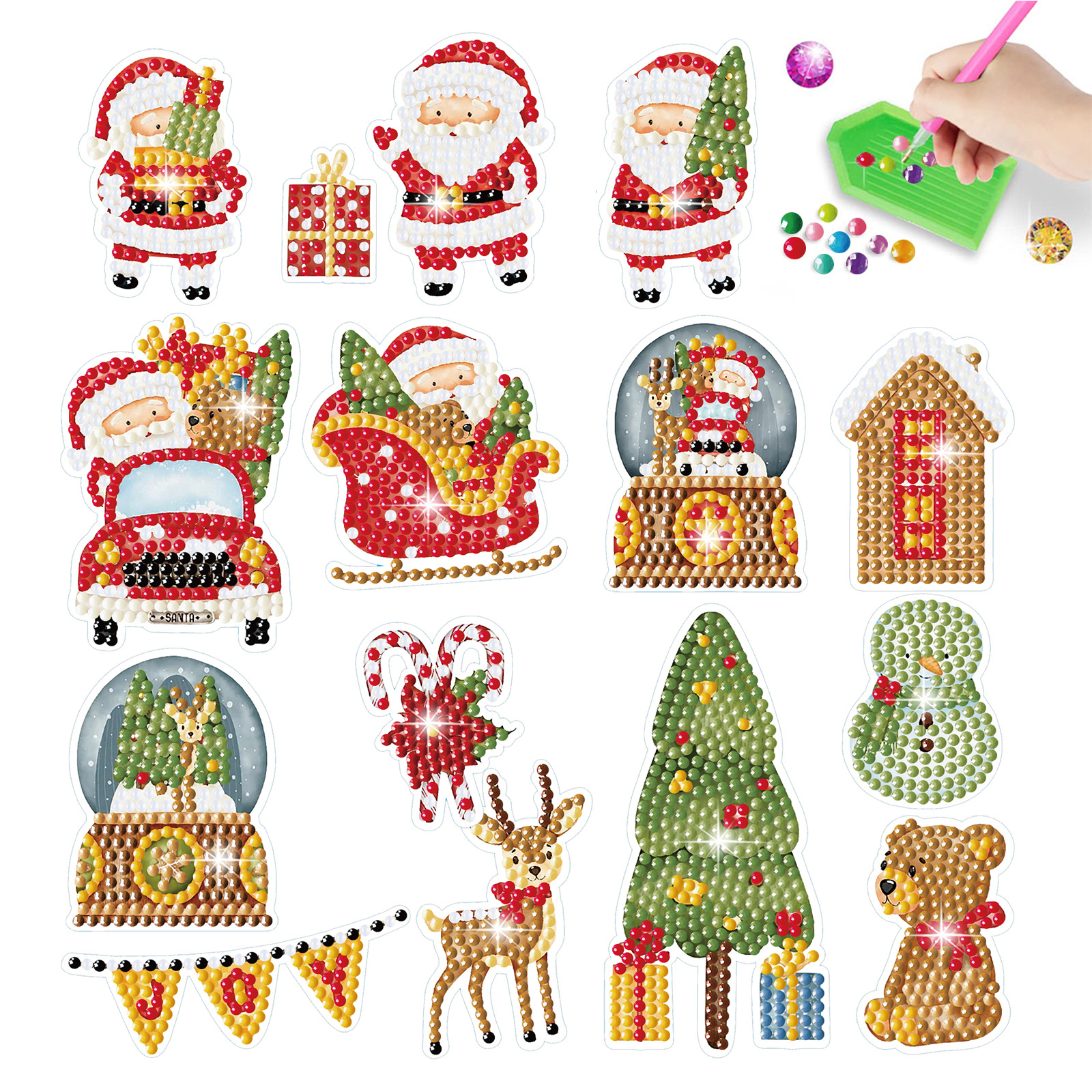 Diamante pegatinas de Navidad DIY pegatinas de pared aleatorias pegatinas de niños 5D pegatinas al por mayor