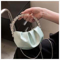 Bag 2023 New Model High-end Sense Trendy Unique Pleated Cloud Evening Bag Embroidered Diamond Shoulder Bag