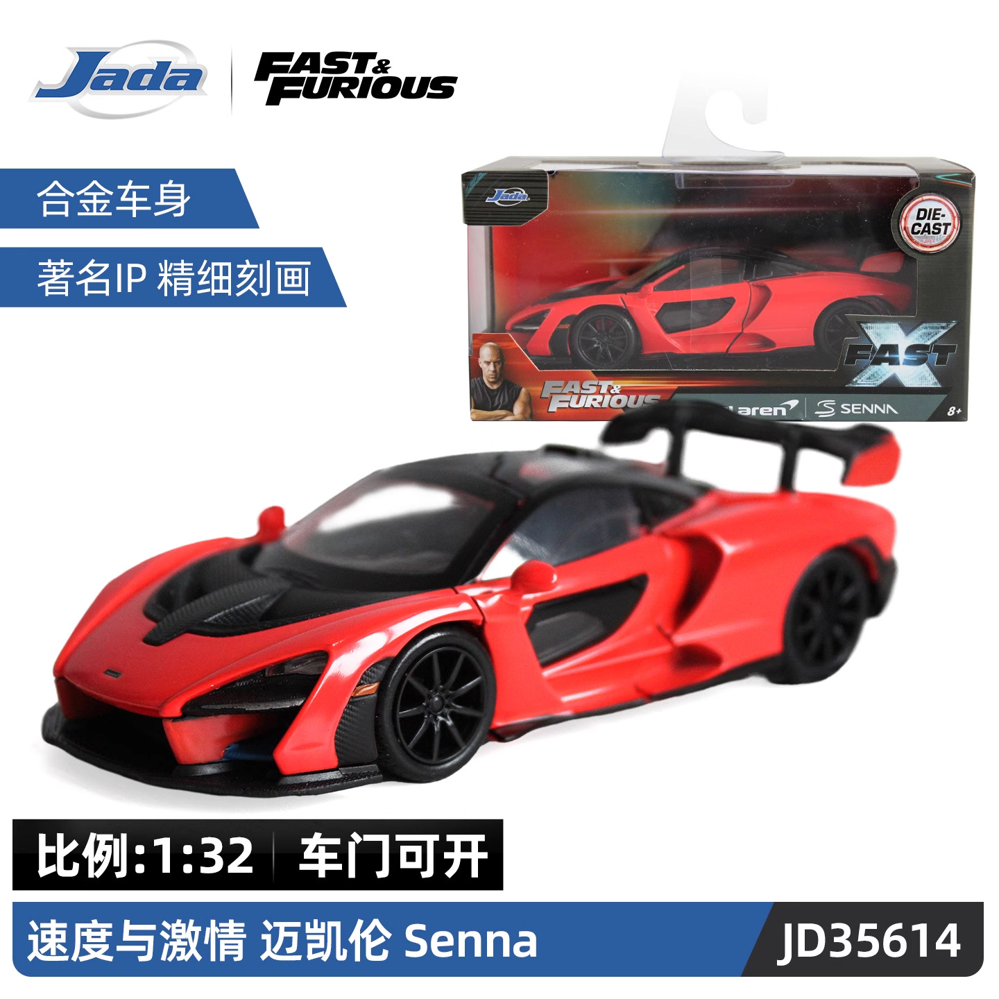JADA Boy Car Model Regalo de cumpleaños Coche deportivo Juguete 5 Niños Coleccionables Adornos Aleación Regalo Juguete