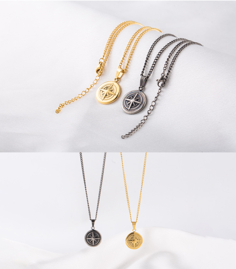 box chain Chain Type 1 Piece Quantity Holiday Occasion 304 Stainless Steel Material Wholesale Jewelry Retro Punk Solid Color 304 Stainless Steel Pendant Necklace Box Chain