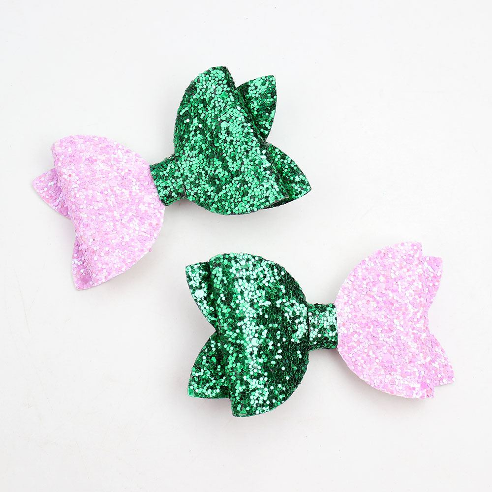 Magic Bad Witch Hair Clip Pink and Green Contrast Color Hair Accessory Children's Shiny Glitter Headwear High Quality Source Manufacturer