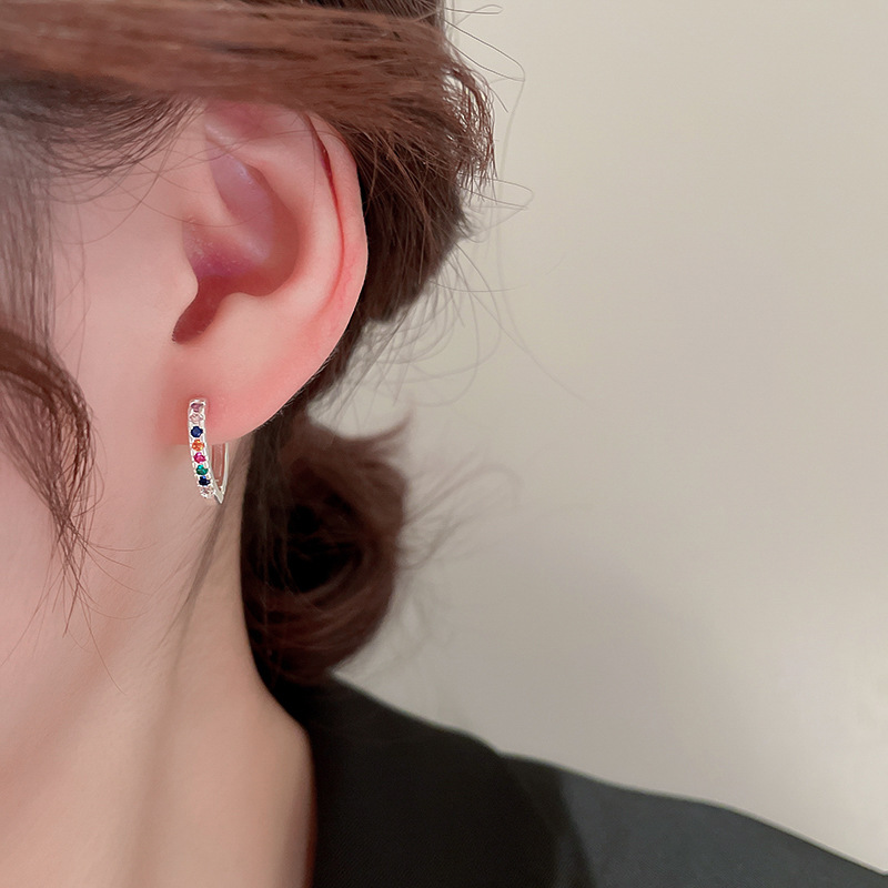 Simple Style Heart Shape Copper Plating Zircon Earrings 1 Pair