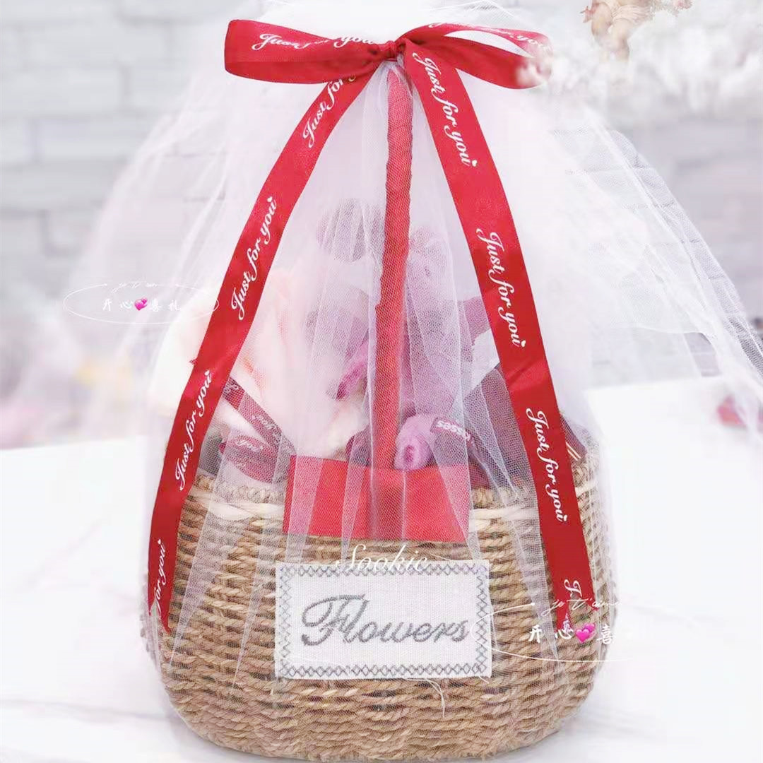 厂家供应草编礼品蓝 结婚伴手礼 椭圆草编礼蓝回礼蓝量大从优