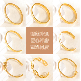 Cross-border popular ladies Joker titanium steel bracelet collection senior niche non-fading factory wholesale jewelry