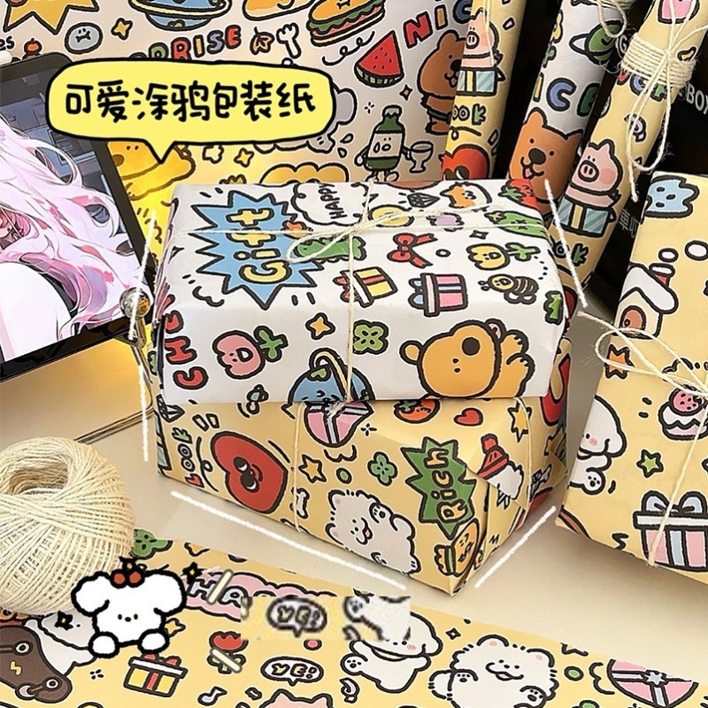10Pcs/Set 50*70cm Cartoon Gift Wrapping Paper Large Size|ms