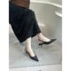 French Stiletto Heel Pointed Hull Sandals Women's Shoes Fairy Shoes Summer Denim Toe Cat Heel Muller Pumps